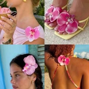 Accessoires fleuris d'orchidée | Bijoux et pinces à cheveux tendance