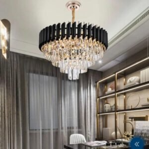 LUSTRE CRISTAL ARENA 50CM-SUSPENSION CIRCULAIRE ELEGANTE