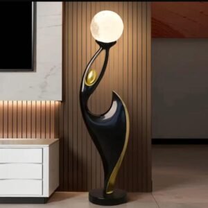 LAMPADAIRE DECORATIF MODERNE-LUMINAIRE DESIGN AVEC GLOBE LUNAIRE