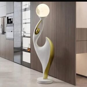 LAMPADAIRE DECORATIF MODERNE-LUMINAIRE DESIGN AVEC GLOBE LUNAIRE