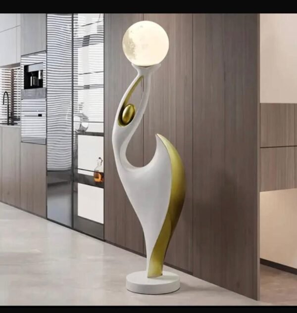 LAMPADAIRE DECORATIF MODERNE-LUMINAIRE DESIGN AVEC GLOBE LUNAIRE