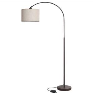 LAMPADAIRE DE COIN DESIGN-LAMPE SUR PIED AVEC ABAT-JOUR EN TISSU