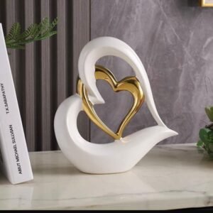 SCULPTURE COEURS EN CERAMIQUE-OBJET DE DECORATION ROMANTIQUE ET MODERNE