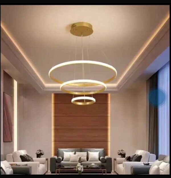 SUSPENSION LED 03 ANNEAUX D'OR-LUMINAIRE DESIGN ET ELEGANT