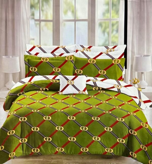 Parure de Lit à Motifs Géométriques Deux Places- Ensemble de Draps Tendance & Moderne – Image 12