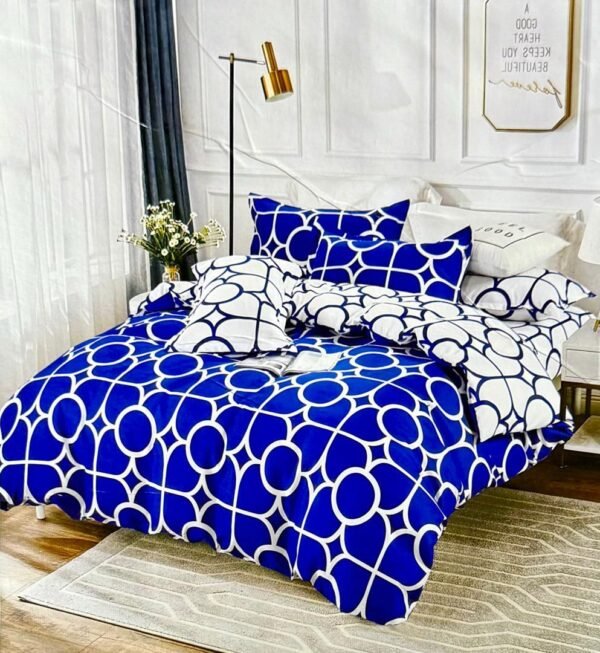 Parure de Lit à Motifs Géométriques Deux Places- Ensemble de Draps Tendance & Moderne – Image 6