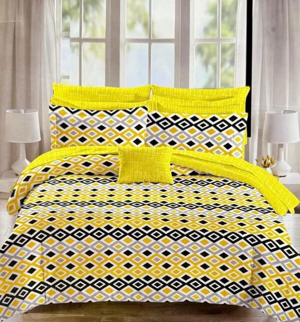 Parure de Lit à Motifs Géométriques Deux Places- Ensemble de Draps Tendance & Moderne – Image 7