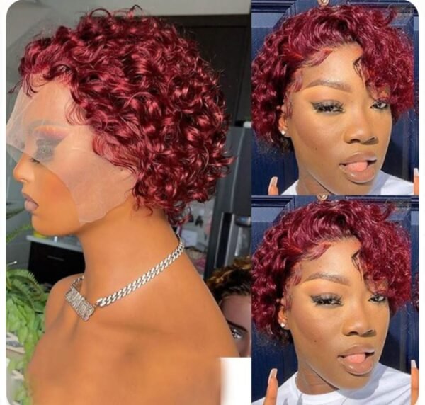 Perruque Lace Front Courte & Lisse - Bordeaux Éclatant