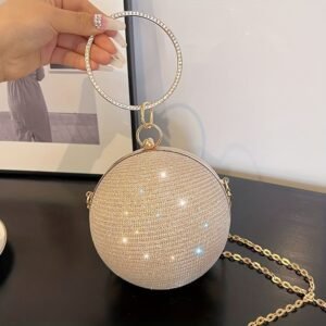 Sacs de Soirée à Strass pour Femme - Pochette de Luxe Multicolore avec Poignée Dorée