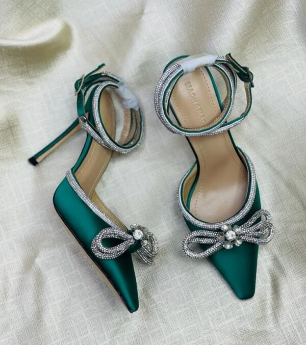 Talons Aiguilles Vert Émeraude à Strass WAGUANGMASI - Chaussures de Soirée Élégantes pour Femme – Image 2