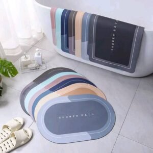 Tapis de Bain Ovale Antidérapant - Absorbant & Design Moderne
