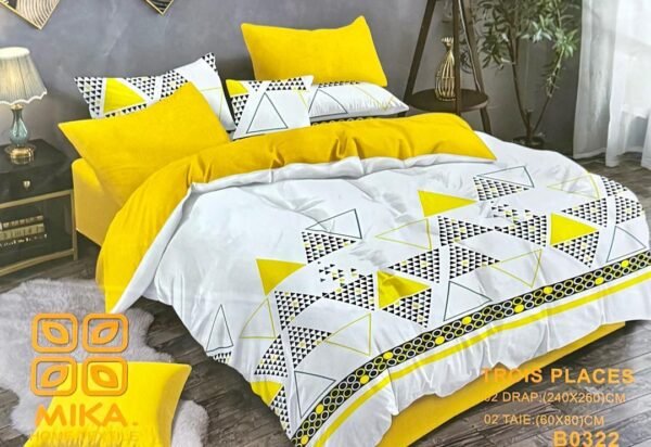Parure de Lit MIKA - Ensemble 3 Places | Design Géométrique Tendance – Image 8