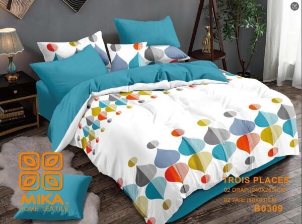 Parure de Lit MIKA - Ensemble 3 Places | Design Géométrique Tendance – Image 4