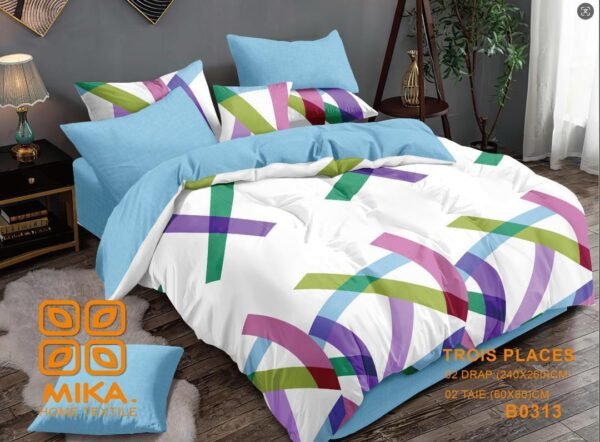 Parure de Lit MIKA - Ensemble 3 Places | Design Géométrique Tendance – Image 10