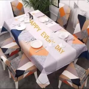 Housse de Chaise Extensible et Nappe de Table - Motifs Géométriques | Décoration Maison
