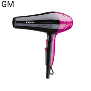 Sèche-cheveux professionnel KEMEY noir et rose, puissant et léger