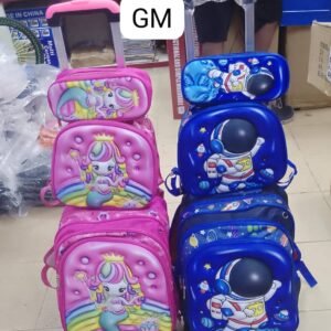 Sac à dos à roulettes enfant - Thèmes sirène et astronaute - Stock limité
