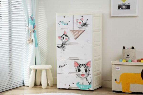 Commode de Rangement pour Enfant - Meuble 6 Tiroirs à Motifs Diverses – Image 6