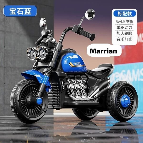 Moto Électrique pour Enfant Marrian - Porteur 3 Roues avec Musique et Lumières
