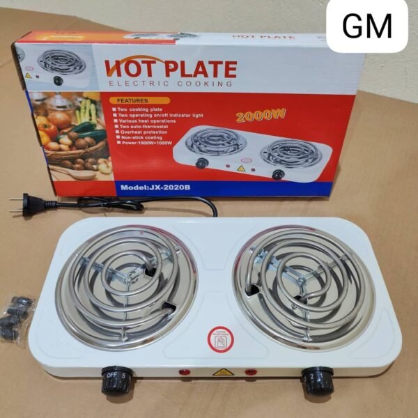 Plaque chauffante électrique double 2000W - Portable et compacte pour la cuisine