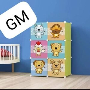 Armoire de Rangement 6 Cubes pour Enfants - Thème Animaux Mignons | Meuble Modulable