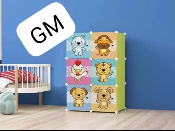 Armoire de Rangement 6 Cubes pour Enfants - Thème Animaux Mignons | Meuble Modulable