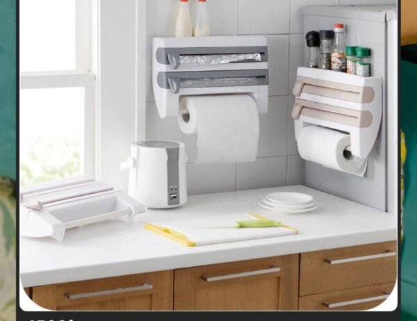 Distributeur mural de papier essuie-tout, film alimentaire et papier d'aluminium