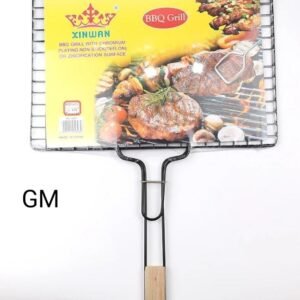 Grille de Barbecue Chromée avec Poignée en Bois - Stock Limité | Grille de Cuisson pour Foyer