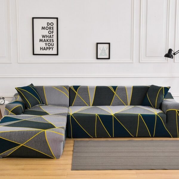 Housse de Canapé d'Angle Extensible - Motif Géométrique Moderne – Image 2
