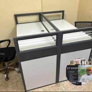 CY SHOPPING - Poste de travail double pour bureau avec séparation