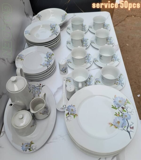 Service de Table Complet 50 Pièces en Porcelaine Pure et Raffinée – Image 3