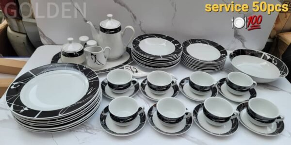 Service de Table Complet 50 Pièces en Porcelaine Pure et Raffinée – Image 5