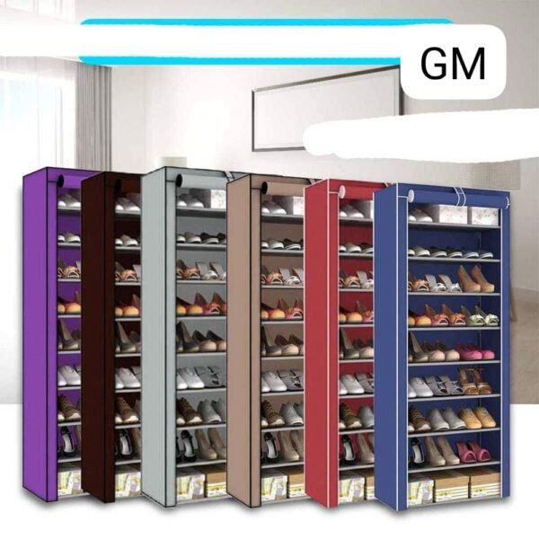 Étagère à Chaussures Modulable en Tissu et Métal - Rangement Compact pour Entrée et Dressing – Image 2