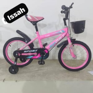 Vélo Enfant Rose 16 Pouces - Vélo D'Apprentissage avec Roues Stabilisatrices et Panier
