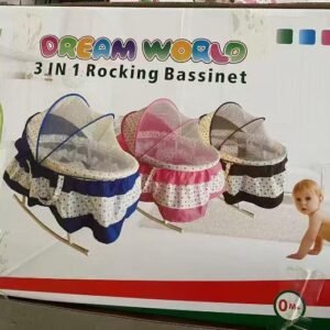 Berceau Bébé 3-en-1 "Dream World" - Berceau à Bascule, Lit & Couffin Portable