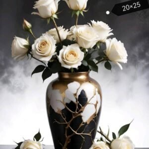 Tableau décoratif Roses Blanches - Toile élégante 20x25 cm