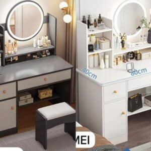 Coiffeuse de Maquillage avec Miroir Lumineux et Rangement - MEI