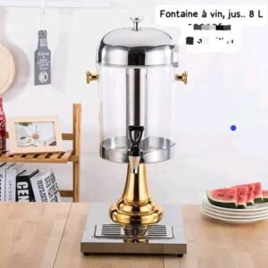 Fontaine à boissons de 8 L avec support doré