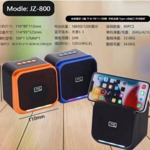 Enceinte Bluetooth JZ-800 avec support smartphone et lumières LED RGB