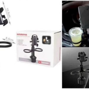 Support de Téléphone Voiture & Porte-Gobelet 2-en-1 Multifonction -