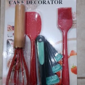 Kit d'Ustensiles de Pâtisserie 4 Pièces - Fouet, Spatules et Pinceau de Cuisson - Kit de Décoration de Gâteaux