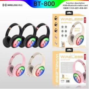 Casque Audio Bluetooth BT-800 avec Lumière RGB et Radio