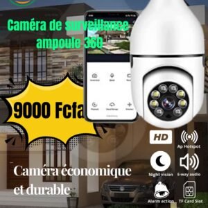 Caméra de surveillance ampoule 360°