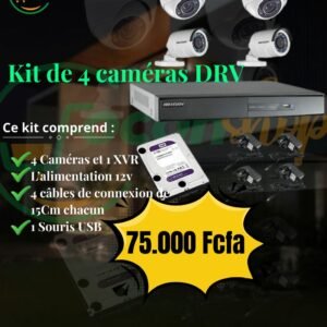 Kit de vidéosurveillance 4 caméras avec disque dur