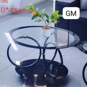 Table Basse de Salon Ronde - Table de Verre GM - Base Circulaire Design et Moderne