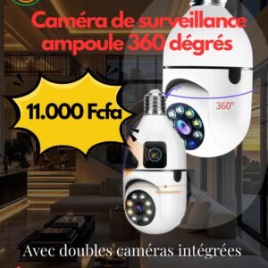 Caméra de surveillance ampoule 360° avec double objectif
