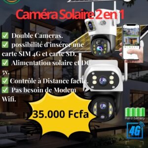 Caméra de surveillance solaire 2-en-1