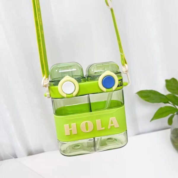 Gourde double à paille - Bouteille d'eau polyvalente et portable pour sport, école et voyage – Image 2