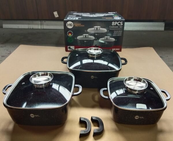 Batterie de cuisine carrée 8 pièces antiadhésive HK Higher Kitchen