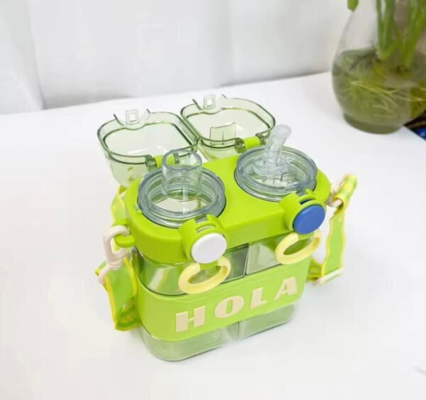 Gourde double à paille - Bouteille d'eau polyvalente et portable pour sport, école et voyage – Image 4